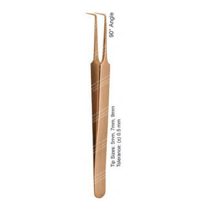 Pince à épiler multicolore en acier inoxydable à angle de 90 degrés avec revêtement au plasma Outils d'extension de cheveux - Product Image 5