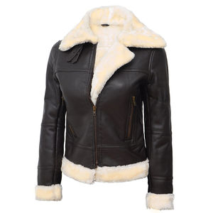 Chaqueta de Mujer Nueva Colección 2026 de Alta Calidad a Bajo Precio, Chaqueta de Piel de Oveja Tejida Transpirable para Invierno con Acabado Liso - Product Image 4