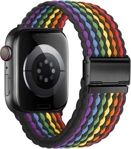 Спортивный браслет с петлей, эластичный нейлоновый плетеный браслет для Apple Watch, IWatch Series10, 9, 8, 7, 6, SE, 5, 4, <span class=keywords><strong>3</strong></span>, ультра <span class=keywords><strong>2</strong></span>, 1, для мужчин и женщин - Product Image 2