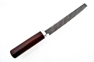 Coltello da Chef personalizzato di alta qualità con lama in acciaio damasco fatto a mano in acciaio inox coltello da cucina manico in legno e guaina in pelle