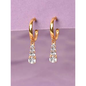 Pendientes de Aro CLARA de Plata de Ley 925 con Baño de Rodio, Diseño Floral, Lindos, con Perlas de Oro de 14K y Oro Rosa, Ideales para Regalo - Product Image 2