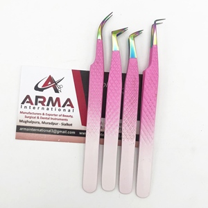 Pince à épiler à isolation en acier inoxydable avec pointe arc-en-ciel, meilleure qualité, rose, ombré - Product Image 2