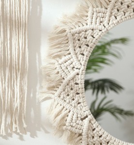Modern Minimalist Handmade Cotton Woven <b>Mirror</b> - Product Image 3