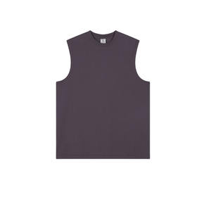 Ropa de calle Cuello redondo 100% Algodón Sin mangas Gimnasio Lavado con ácido Parche bordado desgastado Logotipo personalizado Camisetas sin mangas Hombres - Product Image 5