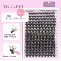 Aksesoris Kecantikan Ekstensi Rambut Grosir Buatan Tangan Mix DIY Cluster Eyelash C D CC Combo Tray 8-18mm Bulu Mata Cluster