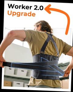 Cinturón de Trabajo con Tirantes para Hombros, Soportes Metálicos, Malla Transpirable, para Levantar Pesas, Almacén, Conducción, Jardinería, Ejercicio, Alivio del <span class=keywords><strong>Dolor</strong></span>, Soporte <span class=keywords><strong>Lumbar</strong></span> - Product Image 3