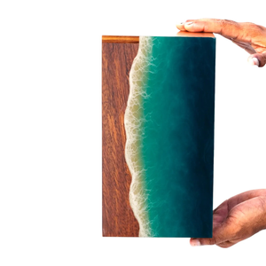 Handcrafted Rosewood Urn Box Ocean Wave Resin Inlay <b>Memorial</b> <b>Keepsake</b> Cremation Urn for ashes - Product Image 2