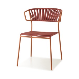 Outdoor Metal Frame <b>Stackable</b> Armchair with PVC Strap Seat - Product Image 4