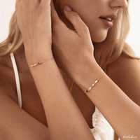 Bracelet tennis minimaliste en argent sterling 925 et or massif 18 carats, personnalisé avec pierre de naissance, bijou personnalisé, cadeau d'anniversaire et de fête pour femme