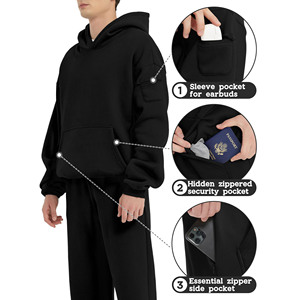 Vente en gros de sweats à capuche délavés à l'acide 6XL tissu coton éponge vintage vieilli 500 GSM sweats à capuche surdimensionnés brodés - Product Image 2