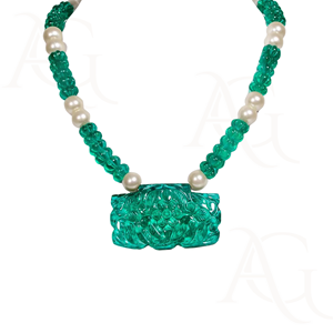 Cuentas de collar de Esmeralda cultivadas en laboratorio, hilo de piedras preciosas de corte Nano verde pulido liso facetado para fabricación de joyas personalizable - Product Image 1