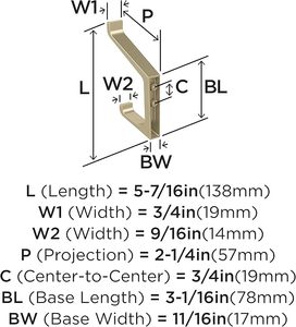 Crochet mural polyvalent à double broche pour vêtements, manteaux, chapeaux, sacs, aluminium bronze-crochets décoratifs pour salle de bain - Product Image 2