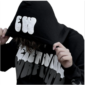 2024มีฮู้ดแบบรูดซิป400ผ้าฝ้าย100% สำหรับผู้ชายสไตล์เกาหลีล่าสุดพิมพ์ลาย GSM - Product Image 3