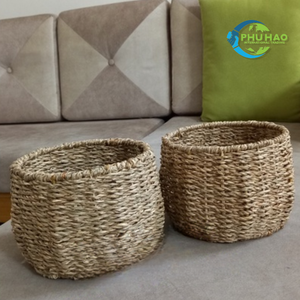 Versátil cesta vietnamita de mimbre, ratán, algas marinas, con marco de hierro para árboles de flores, exhibición de plantas y organización del hogar - Product Image 2