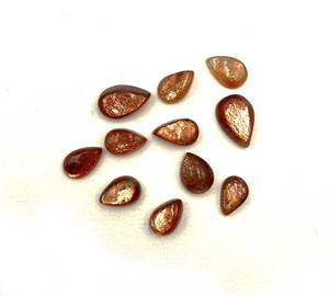 Cabochon de poire en pierre de soleil orange naturelle de haute qualité 3-9 MM IGI certifié pour la fabrication de bijoux pierres précieuses en vrac - Product Image 4