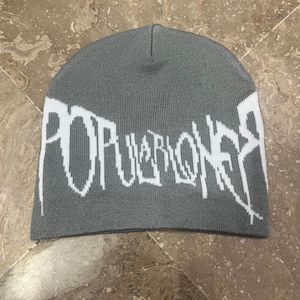 Recién llegado, gorro de punto Jacquard con logotipo personalizado Y2K, gótico, estampado completo, gorros de calavera de invierno sin doblar los puños, MOQ bajo para viajeros - Product Image 2