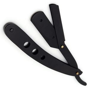 Maquinilla de afeitar de barbero con logotipo personalizado de alta calidad, acero inoxidable negro con hoja deslizante y diseño de 3 orificios - Product Image 6