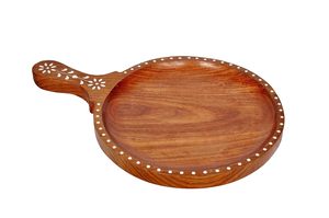 Plato de madera para pizza de alta calidad personalizado al por mayor con mango plato de madera para carne a bajo precio - Product Image 6