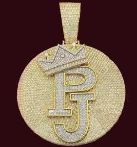 Pendentif en diamant Moissanite VVS de taille ronde glacé pendentif de bijoux Hip-Hop cadeau d'anniversaire pour hommes en argent Sterling 925 - Product Image 4