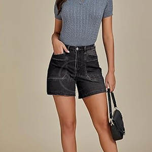 Short en jean respirant pour femmes du Pakistan Short en jean décontracté sans couture parfait pour les shorts d'été - Product Image 5