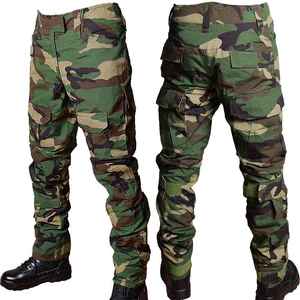 Pantalon de camouflage pour hommes Pantalon élastique imperméable Multi-poches Respirant Résistant à l'usure pour la randonnée en plein air - Product Image 4