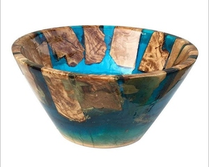 Most Selling Product Resin Designer Serving <b>Bowl</b> Home Hotel Restaurant Usage Food Wooden <b>Deep</b> <b>Bowl</b> Resin Finishing - Product Image 2