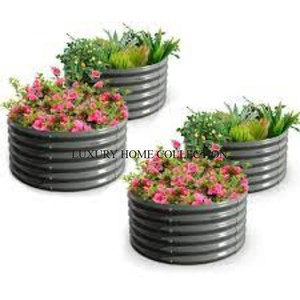 Premium Metal <b>Galvanized</b> Garden Plant <b>Tub</b> for Rustic Farmhouse Decor and Elegant Landscaping Designs - Product Image 2