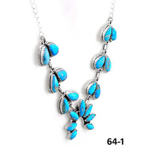 Collier en argent sterling et pierres blanches du sud-ouest, fait main, avec chaînes perlées classiques à motifs floraux et ancre, et chiffres - Product Image 3