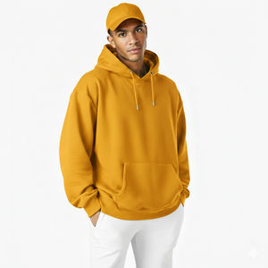 Hoodie unisexe surdimensionné à col montant épais, personnalisable avec logo, style streetwear pour homme - Product Image 3