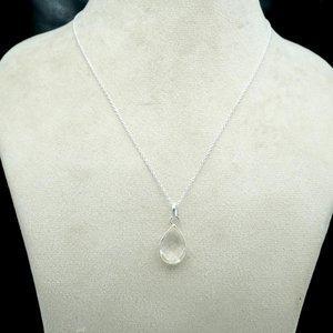 Collar de cristal de Plata de Ley 925 AAA + CALIDAD piedra preciosa genuina pera facetada platino blanco como Material principal joyería de lujo - Product Image 4