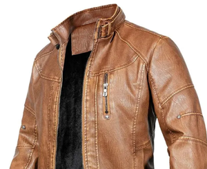 Chaqueta de cuero de moda para hombre de cuero genuino de calidad superior negro marrón abajo tallas largas chaqueta de cuero para hombre - Product Image 2