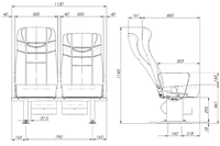 Nouveaux sièges de van/bus pour couple, pivotants, avec repose-pieds pliables, confortables et luxueux, en matériaux écologiques, vente en gros
