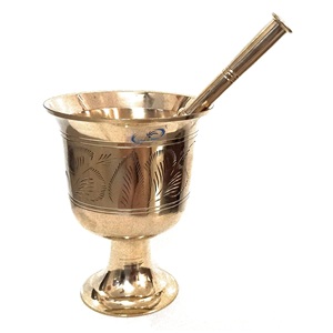 ครกทองเหลืองและสากพร้อมสลักขัดเสร็จสำหรับเครื่องบดกาแฟและเครื่องเทศด้วยมือเครื่องครัว - Product Image 5