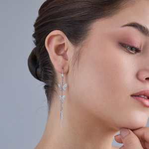 Pendentif tendance en or 18 carats, or 14 carats et argent 92,5, motif papillon, pour mariage, avec zircon, perle et diamant - Product Image 1