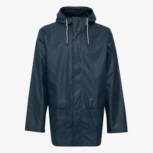 เสื้อกันฝนผ้ายีนส์มีซิปแห้งเร็วมีฮู้ดผ้าโพลีเอสเตอร์100% กันน้ำออกแบบได้ตามต้องการมีโลโก้ได้ตามต้องการ - Product Image 1