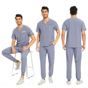 Venta al por mayor de uniformes médicos de punto personalizado XL tamaño Spandex Hospital uniformes abrigos para Médicos Enfermeras pacientes de secado rápido transpirable - Product Image 5