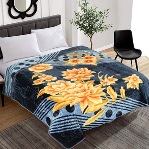 Couverture en raschel de vison 100% polyester personnalisée, motif floral LA FLORA, style européen, automne/hiver, prix d'usine, vente en gros - Product Image 2