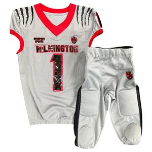 Concevez votre propre maillot de football américain pour jeunes Maillot de football spandex en maille de polyester pour enfants Impression par sublimation - Product Image 3