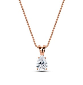 Pendentif solitaire classique en diamant taille poire 0,40 ct, diamant de laboratoire en platine, pour mariage, fiançailles, soirée - Product Image 1