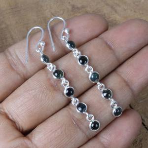 Boucles d'oreilles en argent sterling 925 faites à la main de style bohème bijoux en agate de mousse pour les filles lors d'occasions d'anniversaire ou de mariage - Product Image 1