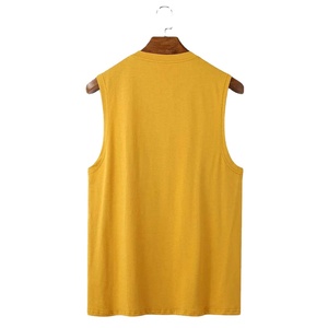 Débardeur homme de haute qualité 100% coton, effet délavé, décontracté et personnalisable, sans manches, en tissu doux et respirant pour homme - Product Image 2