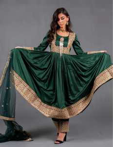 Vente chaude Nouveau Design Dames Mode Robe Brodée Femmes Robes Décontractées Pantalons Ensembles Dernière Arrivée Afghani Frock Fermeture Éclair - Product Image 3