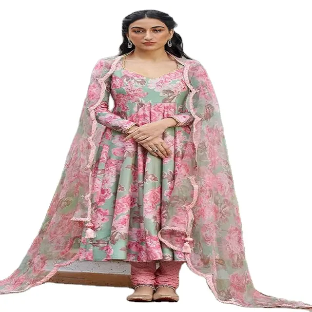 Bán Sỉ Váy Thêu Gương Georgette Pakistan Thiết Kế Ấn Độ Salwar Kameez Cho Đám Cưới Và Tiệc Tùng Cho Nữ