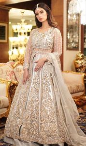 Designer Embroidered <b>Bridal</b> <b>Jacket</b> Lehenga Dupatta Crystal Glass Beadsstone Dabka Work Wedding Collection 2024 Made Dress Net - Product Image 2