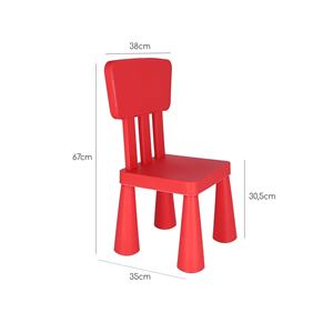 WELL HOME Sedia Rossa per Bambini in Plastica Resistente 38x35x67 cm Design Robusto e Durevole - Product Image 3