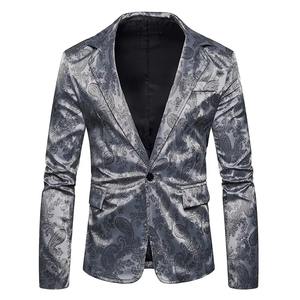 Nouveau Blazers en coton Slim Fit imprimé de style à la mode pour hommes Manteau de haute qualité Party Evénement Show Toute la saison Blazer pour hommes Manteaux pour hommes - Product Image 5