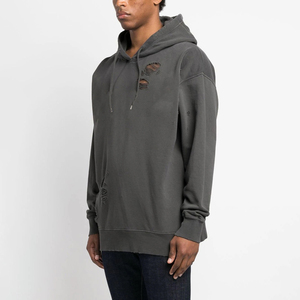 Sudaderas con capucha desgastadas lavadas con ácido de 380gsm al por mayor, Sudadera con capucha de manga larga y hombros caídos de gran tamaño con forro polar de tecnología personalizada, algodón estampado - Product Image 1