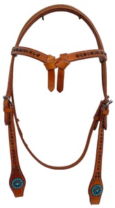 Cabecera ecuestre de cuero de calidad superior con logotipo personalizado, estilo occidental, Futurity Knott diseño elegante, equitación de Carreras de Caballos - Product Image 2