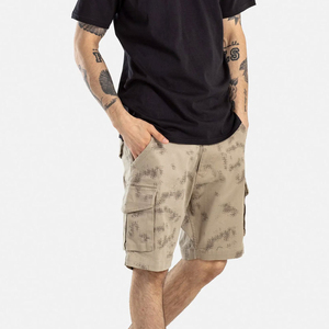 Pantalones cortos Cargo para hombre de gran tamaño verano al aire libre Jogging elástico medio 100% algodón moda multi-bolsillos ropa de gran tamaño pantalones cortos Cargo - Product Image 3