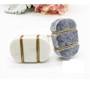 Poignées de porte en marbre de qualité supérieure, incrustations métalliques, boutons de porte, poignées de meubles, boutons de porte de placard, boutons de commode - Product Image 3